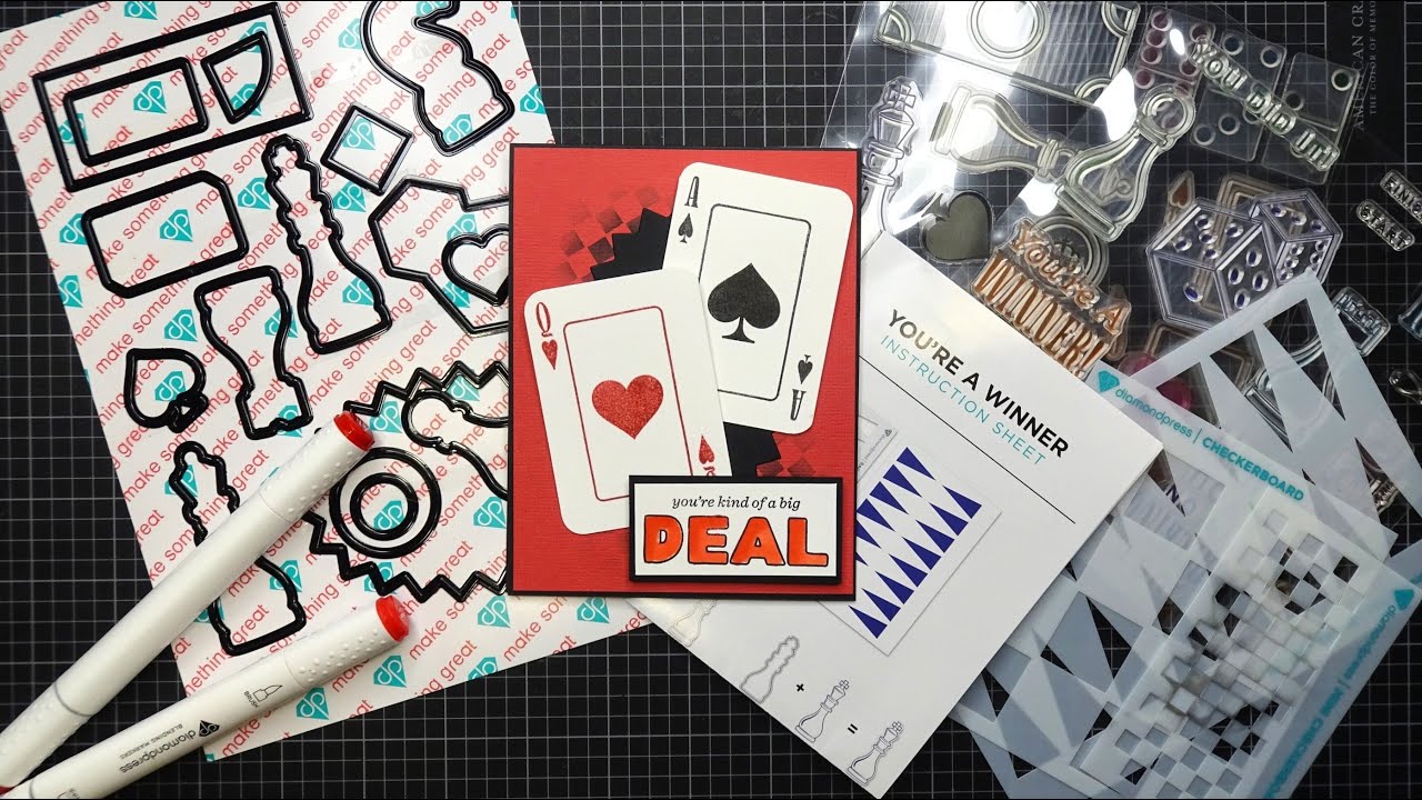 Diamond Press You're a Winner Stamps, Dies & Stencils Review Tutorial! So Many Kinds of Games!