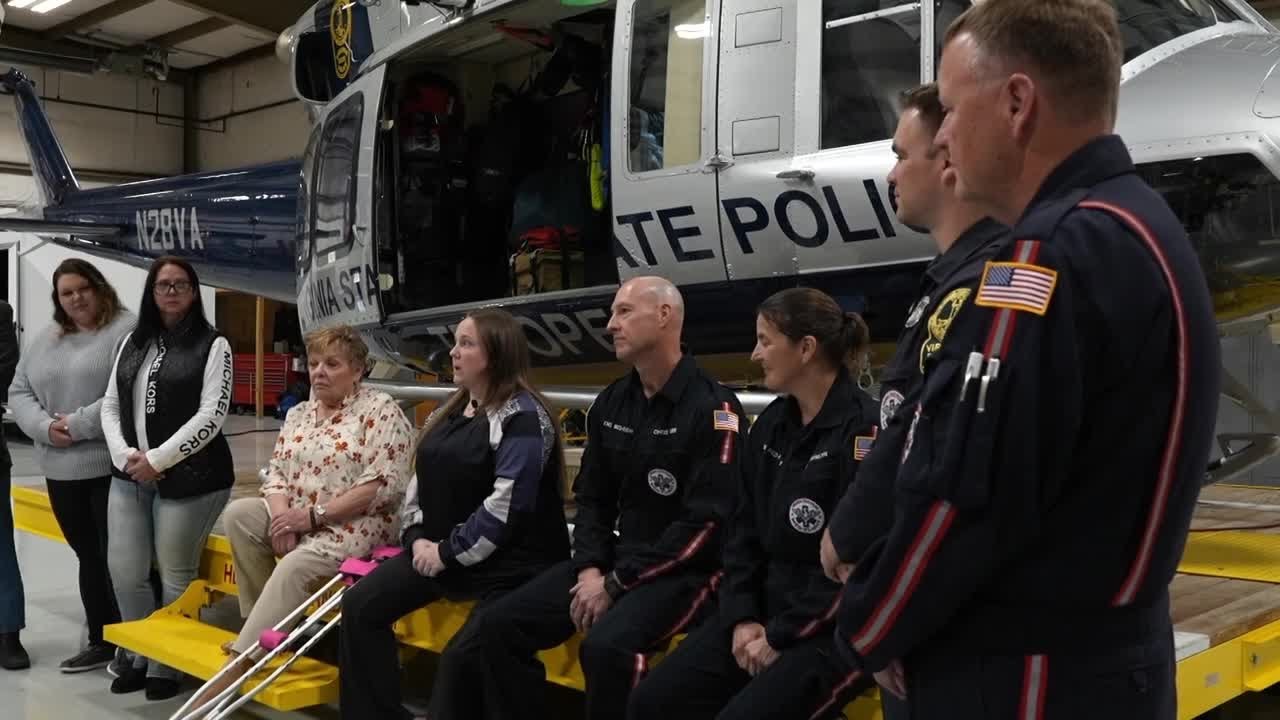 Woman who survived serious farming accident reunited with medics who saved her