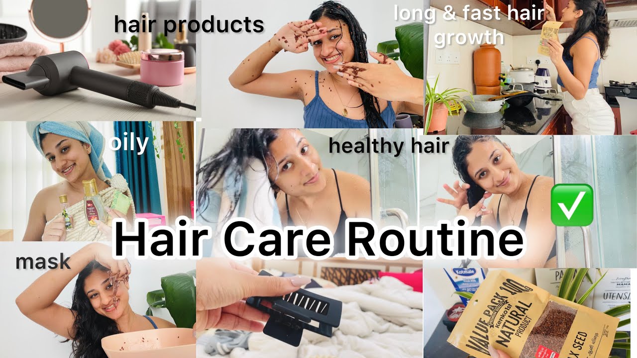 My hair cre routine🧖🏻‍♀️නිරොගිව කොන්ඩේ වාවගන්න මම පාවිච්චි කරන product💯🌻කපපු කොන්ඩේ වවාගත්තු රහස😌🍃