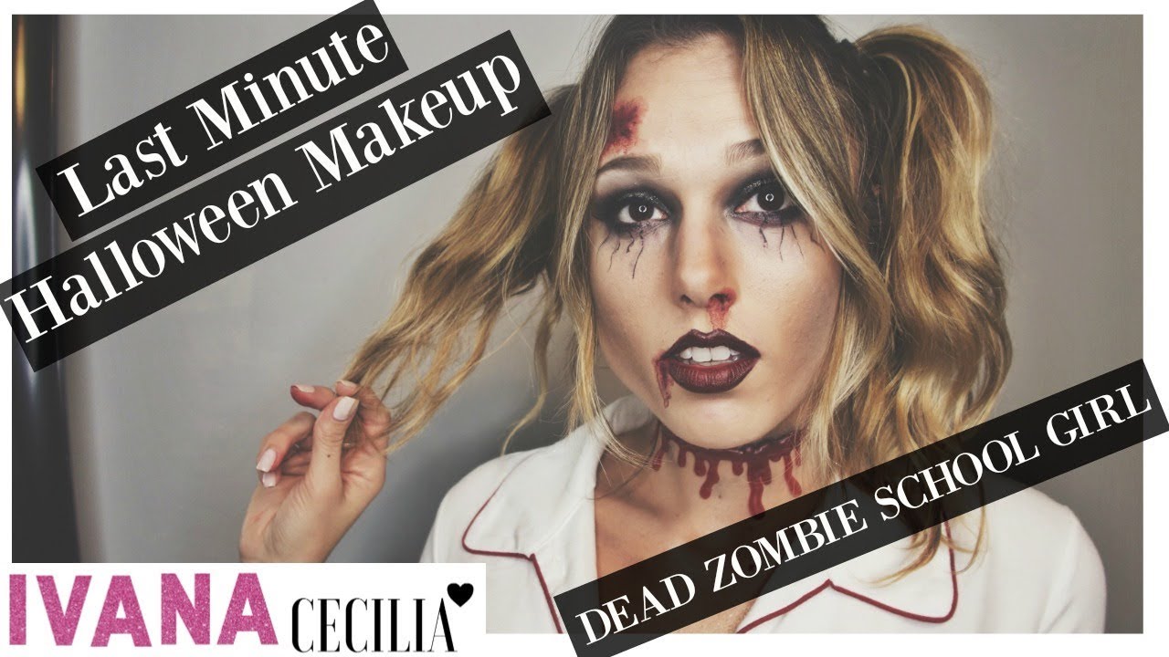 LAST MINUTE HALLOWEEN MAKEUP - DEAD ZOMBIE SCHOOL GIRL - IVANA CECILIA