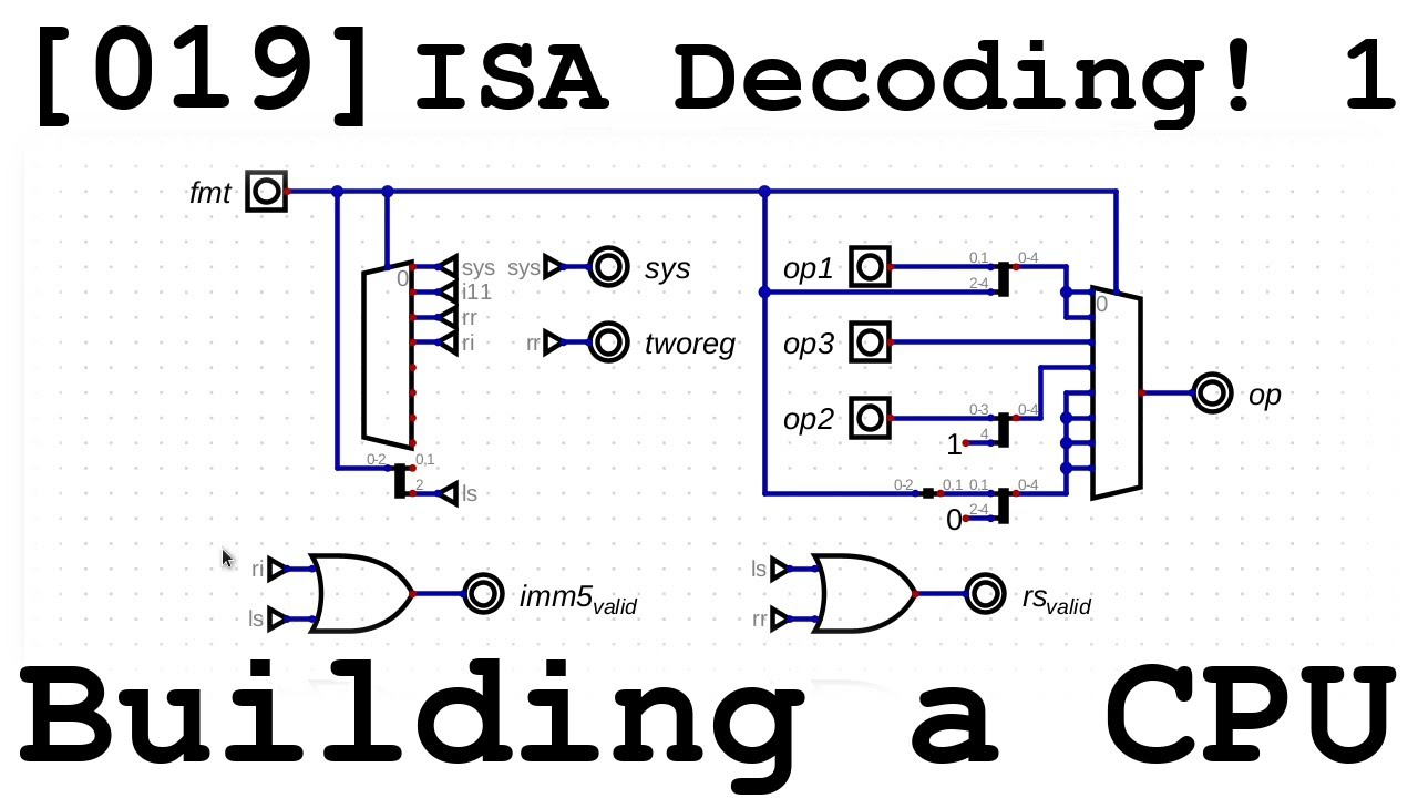 [019] Instruction Set Decoding! (Part 1) - Building a CPU From Scratch