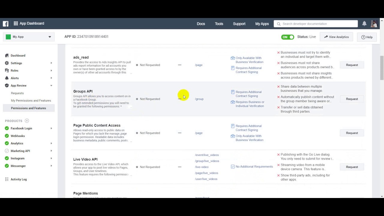 How to submit app for Facebook group posting approval For XeroChat