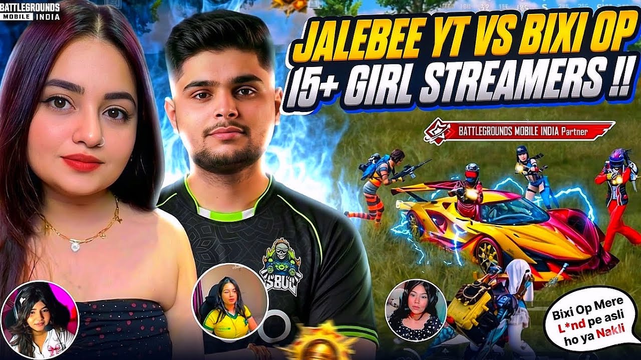 Bixi Op vs 15+ Streamers & @jalebeeyt 🤯‼️Oliver Gaming Vs Pro Girl Streamers | Solo vs squad | BGMI