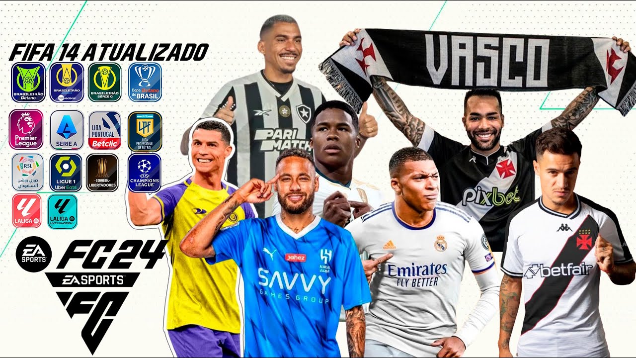 FIFA 14 ATUALIZADO COM BRASILEIRÂO  A , B , C  | TEMPORADA 24 / 25 | ATUALIZAÇÃO DE JULHO | PC FRACO