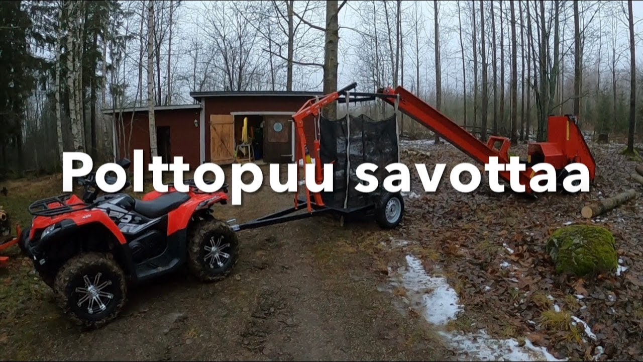 Polttopuu savottaa pilkekoneella, m&ouml;nkij&auml;ll&auml; ja mottimatilla #mottimatti #pilkekone #polttopuu