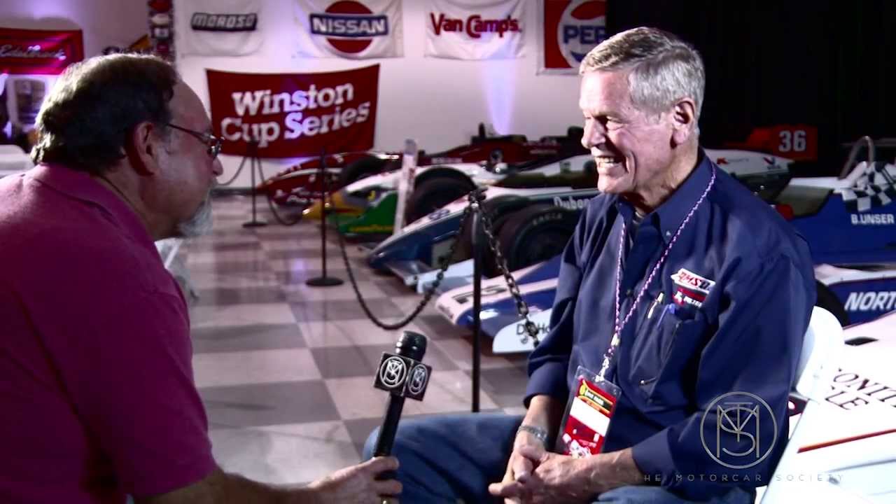 Bobby Unser and the  1972 Gurney-Eagle Olsonite Indy 500 record car,