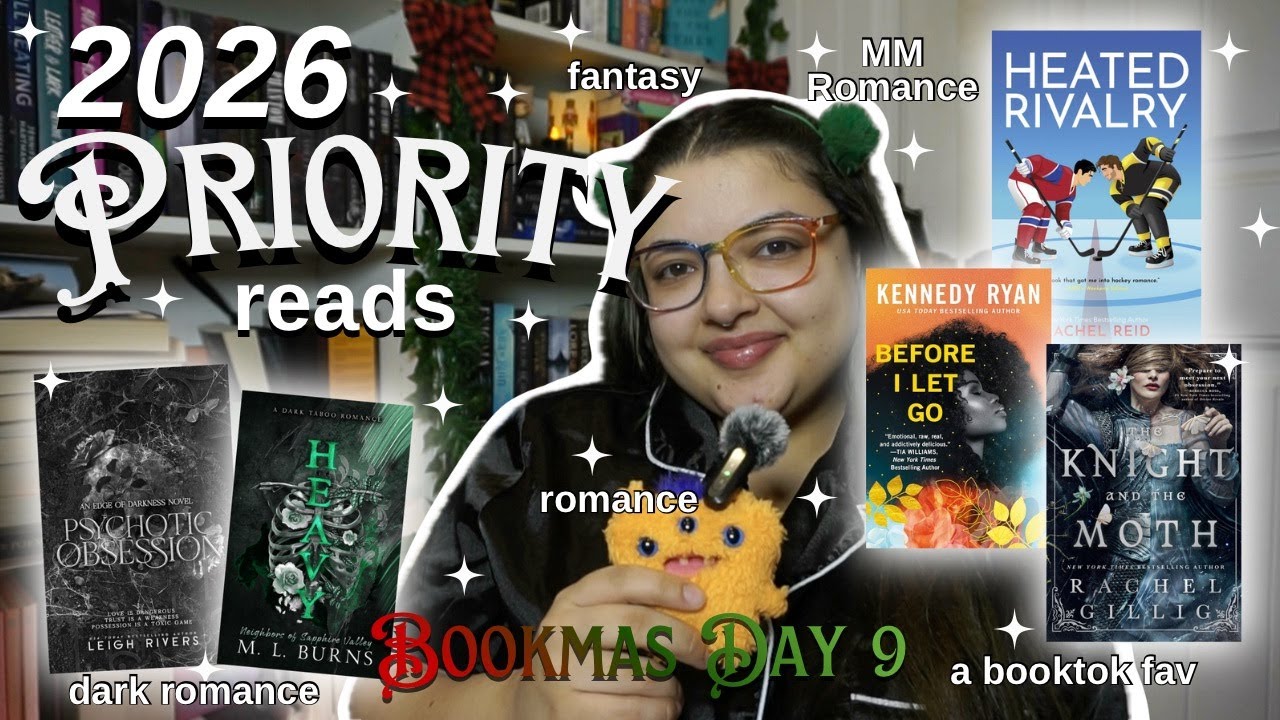 12 books on my 2026 priority reads list! | romance +  fantasy | Bookmas Day 9🎄