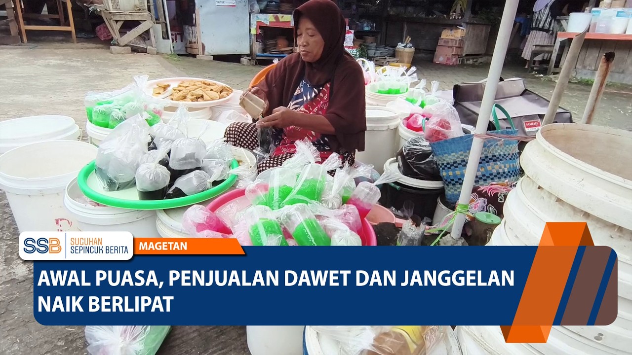 MAGETAN - Awal Puasa, Penjualan Dawet dan Janggelan Naik Berlipat