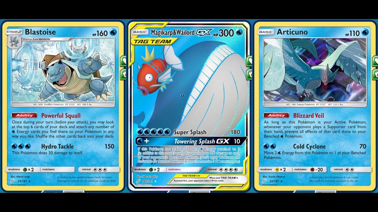 Instant 8 ENERGIES WAILORD GX Deck, Complete BENCH WIPE, Blastoise Combo