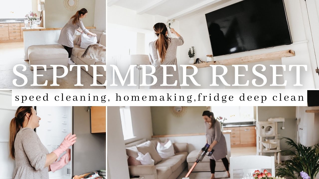 SEPTEMBER RESET DAY | speed cleaning, fridge deep clean, fly lady weekly house blessing
