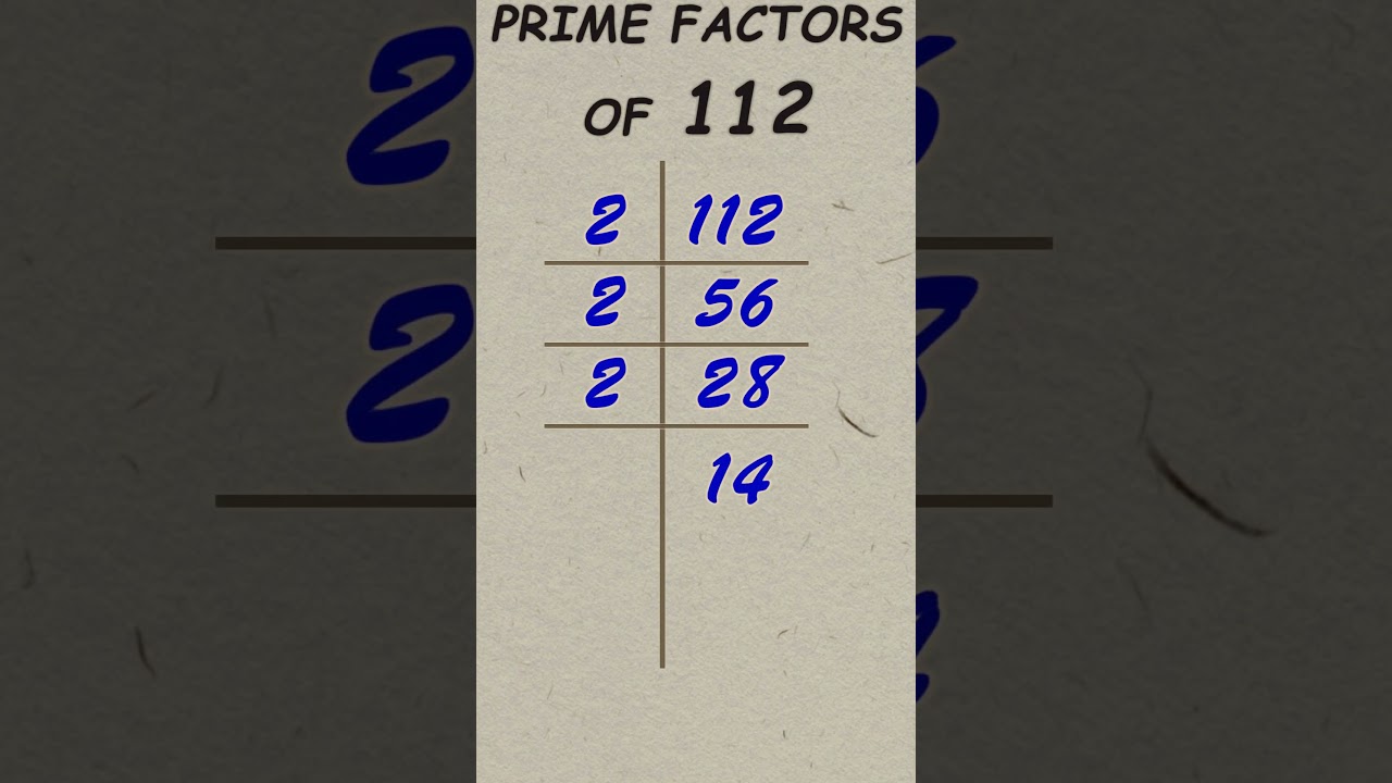 Prime factor of 112 / Prime factorisation / #primefactorization #shorts #primefactor