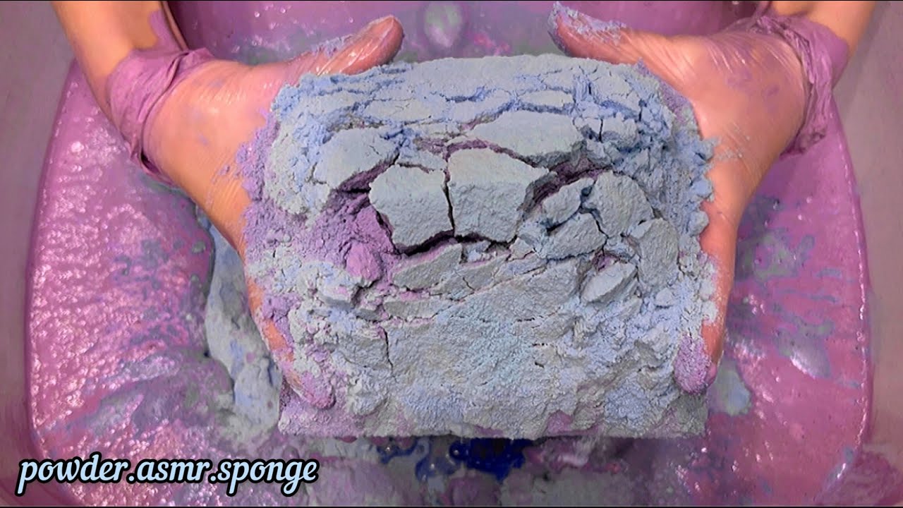 Blue Tydbol + pink paste 💙💕💜 Squeezing sponges asmr
