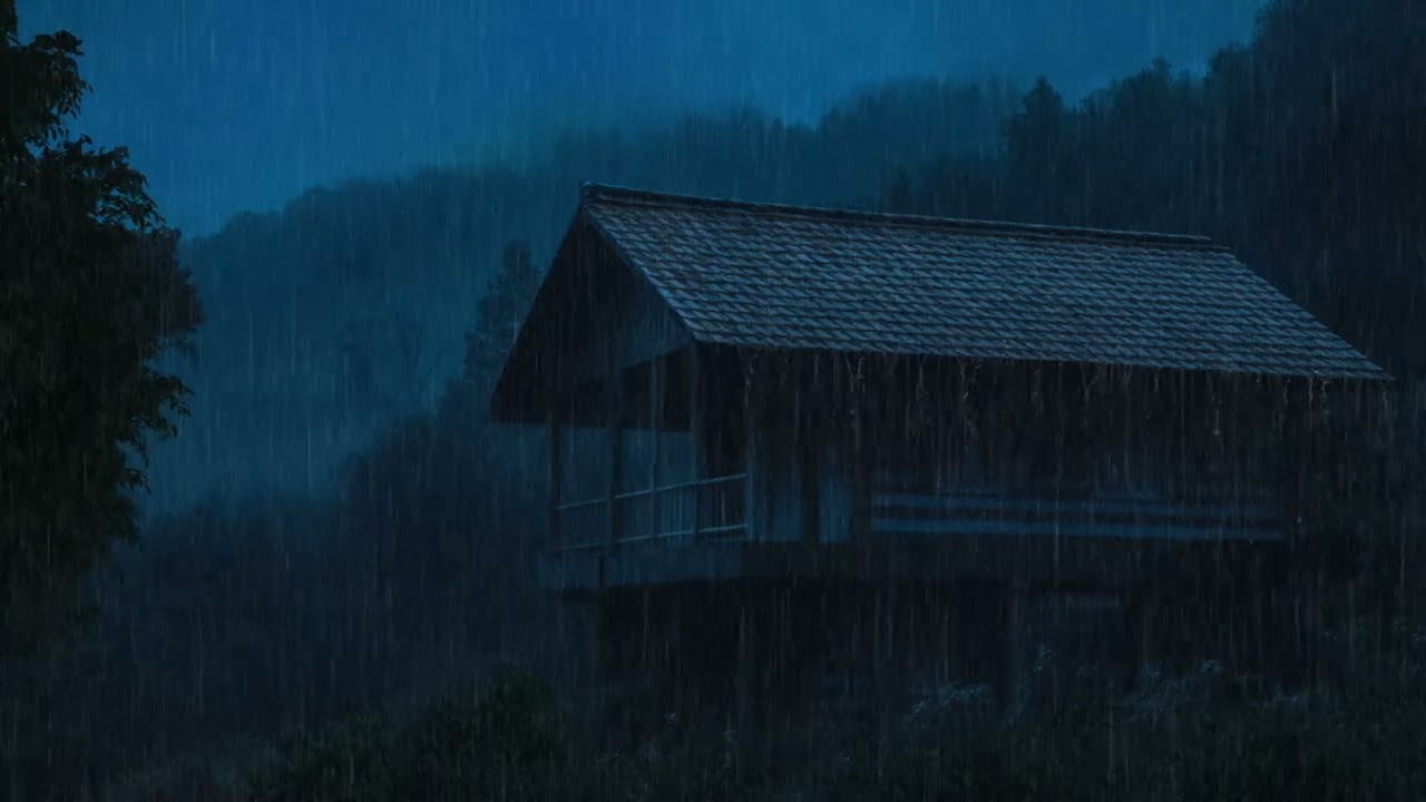Goodbye Insomnia | Heavy Rain on the Roof with Thunder Sounds | Rain ASMR