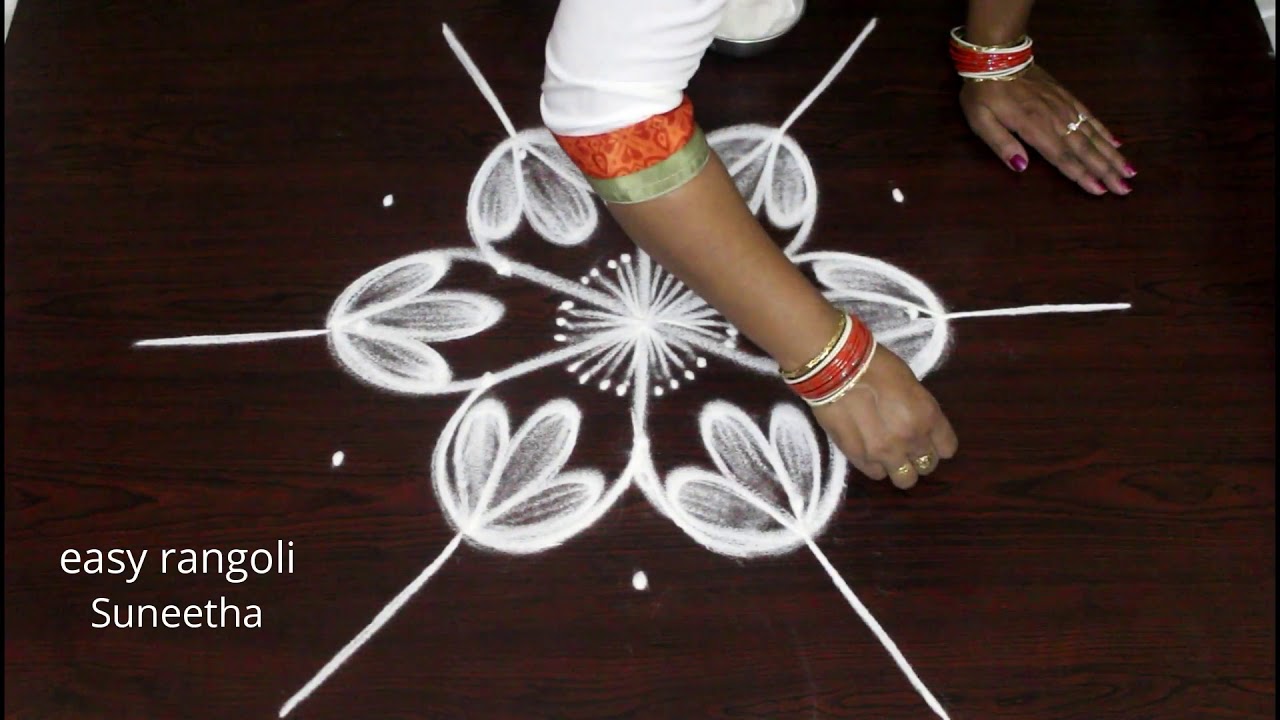 Bright n amazing rangoli art designs by Suneetha || easy n simple cute kolam || latest muggulu