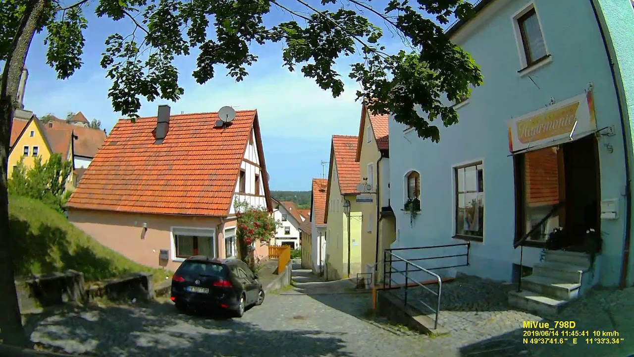 D Markt Neuhaus a.d.Pegnitz. Landkreis Nürnberger Land. Rundfahrt durch die Ortsmitte. Juni 2019