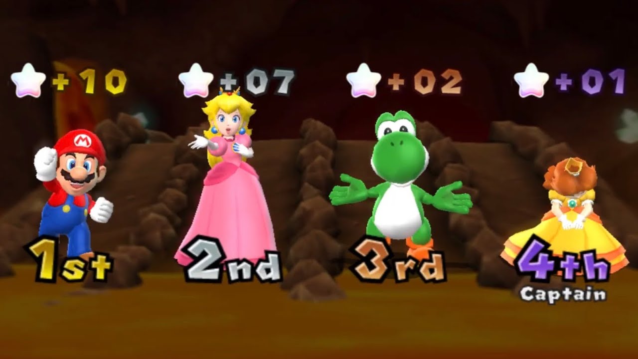 Mario Party 9 - Mario vs Peach vs Daisy vs Yoshi - Blooper Beach (Very Hard CPUs)