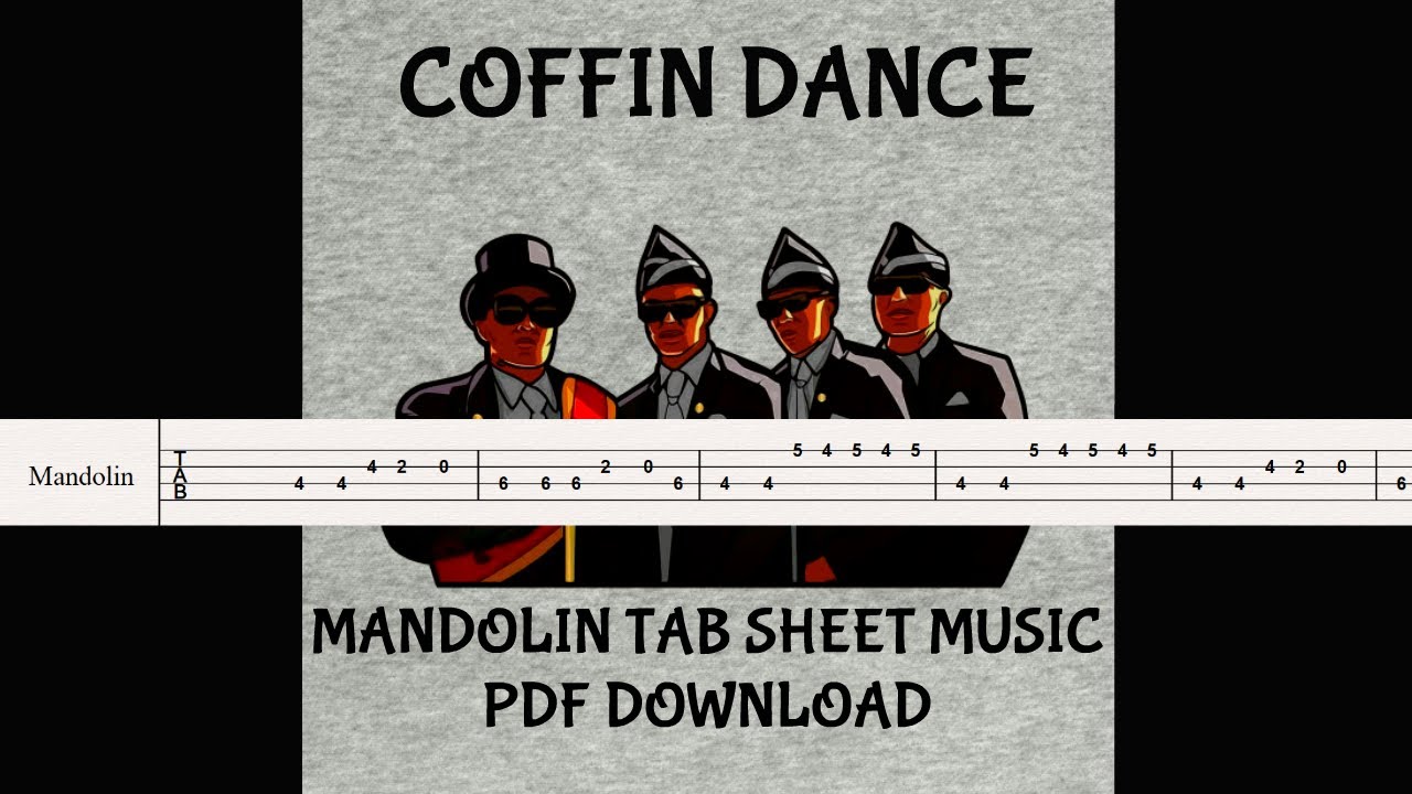 COFFIN DANCE MEME SONG - Easy Mandolin Tab Tutorial! SHEET MUSIC PDF DOWNLOAD LINK!