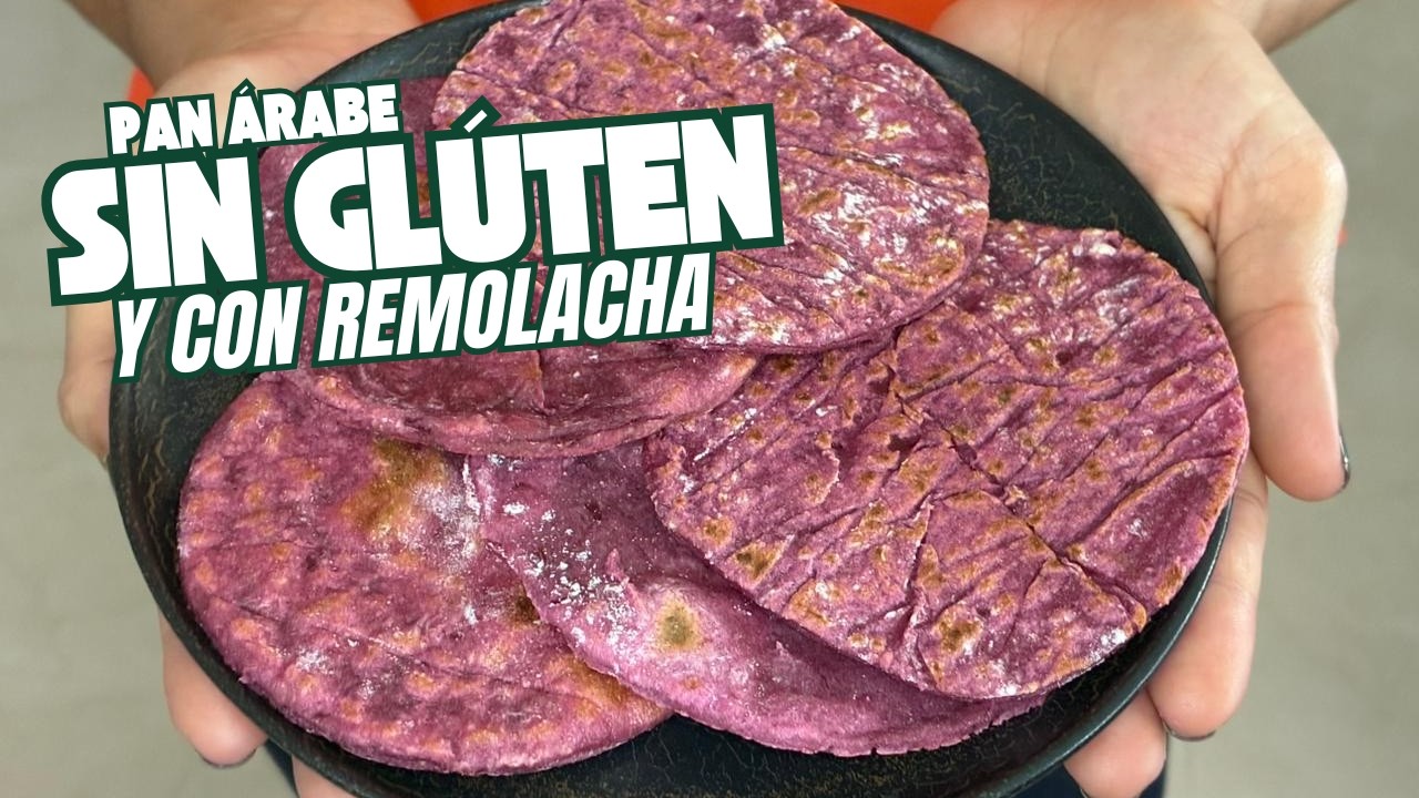 Pan árabe sin gluten con remolacha 💘 | Edición San Valentín