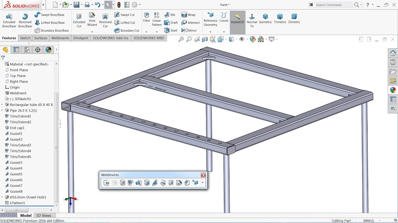 Solidworks tutorial Basic of Weldments