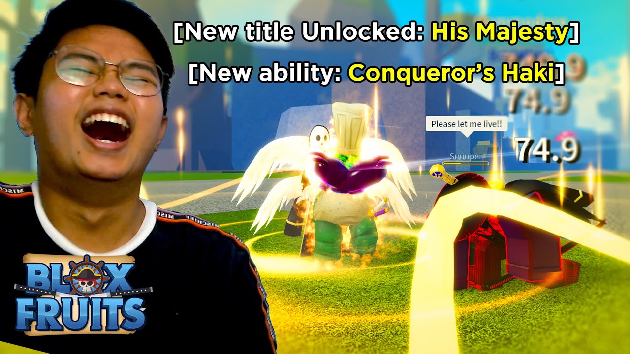 Blox Fruits - Conquerors Haki using SKY RACE V4 AWAKENING! (Epic Moments)