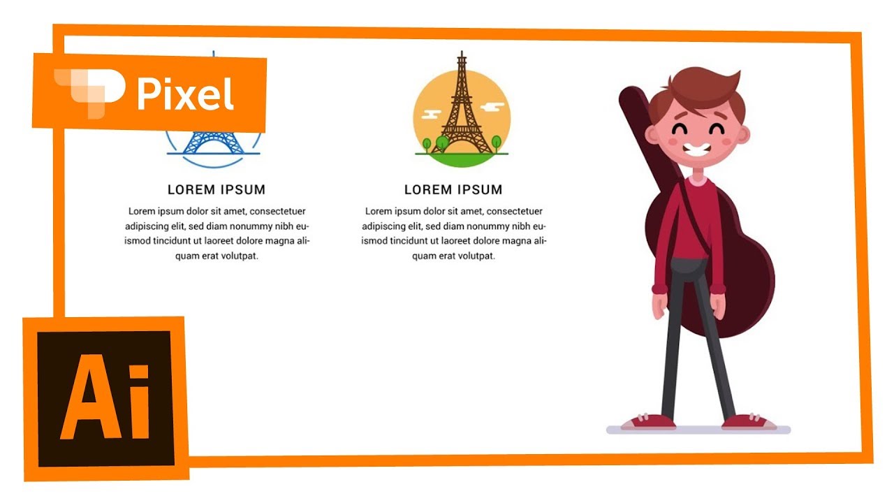 Рисование иконки и персонажа в Adobe Illustrator