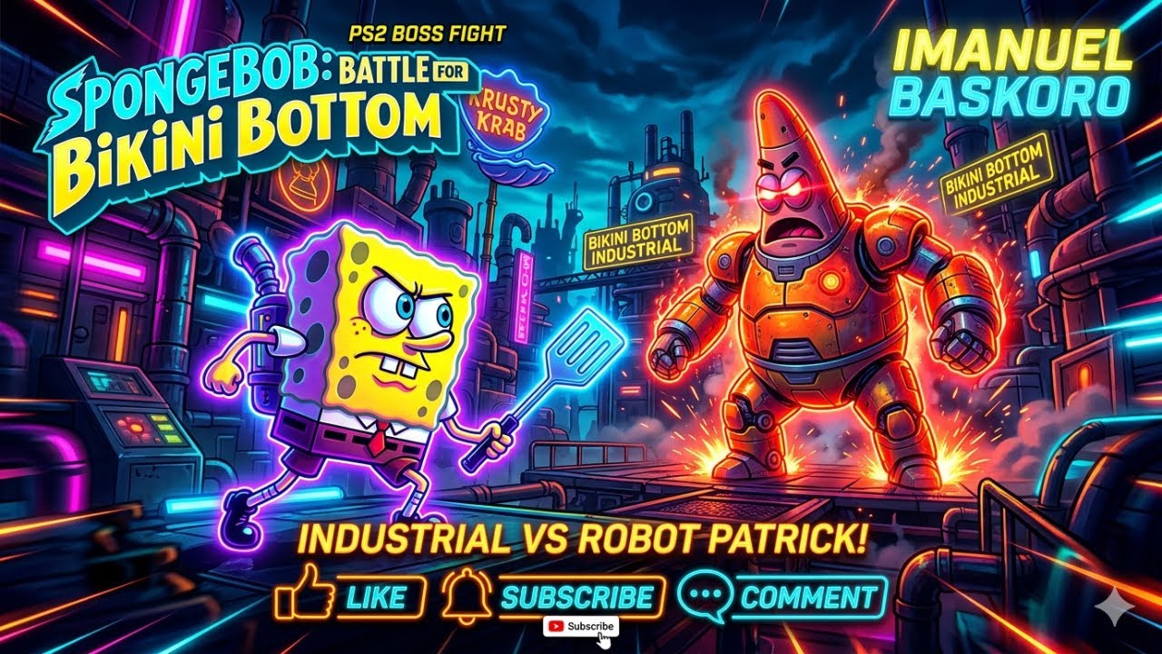 🎮Ini Boss Paling Brutal?! Industrial Park Battle 🤖 SquarePants: Battle for Bikini