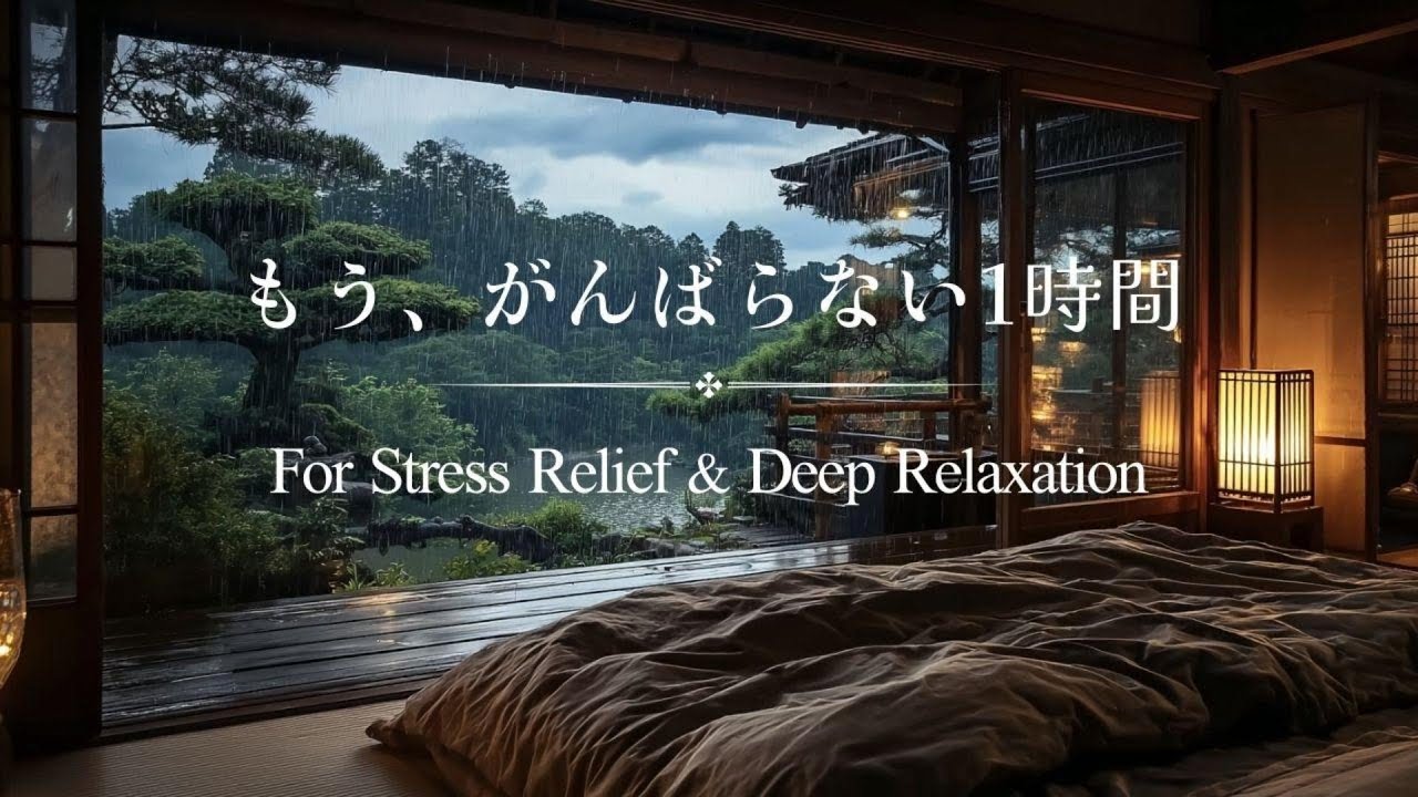 🌙【Rain Piano BGM】もう、がんばらない1時間｜心の緊張をほどく・深いリラックス  For Stress Relief & Deep Relaxation