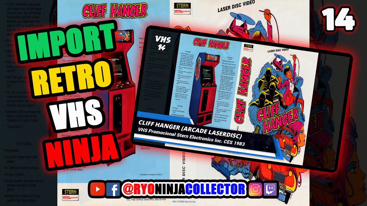 CLIFF HANGER Arcade Laserdisc - Lupin III - (Subtitulado Espa&ntilde;ol) VHS CES 1983 Stern Electronics Inc