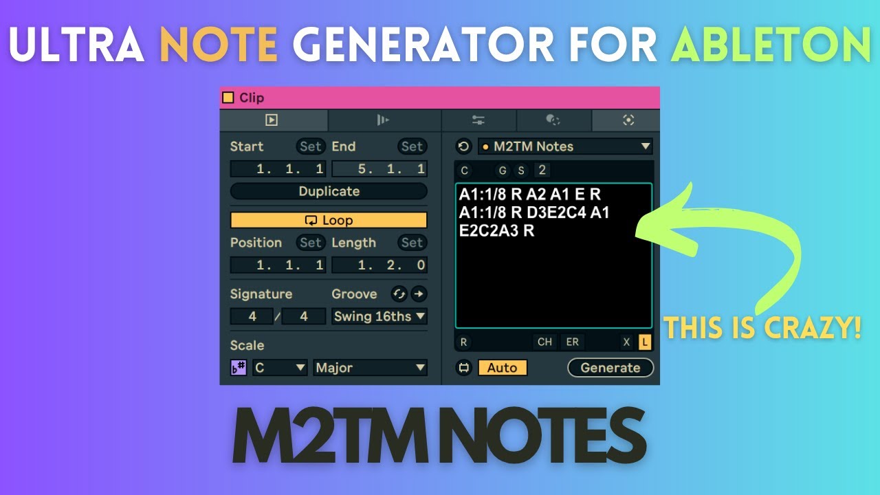 M2TM Notes for Ableton Live 12 | Text‑Driven MIDI Composition