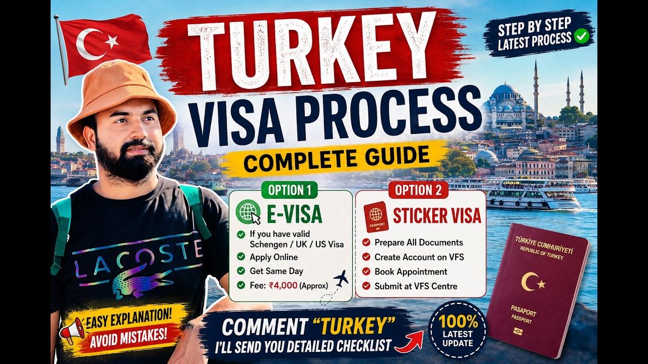 Turkey Visa 2026 | E-Visa vs Sticker Visa | Complete Step-by-Step Process for Indians Fees 2026