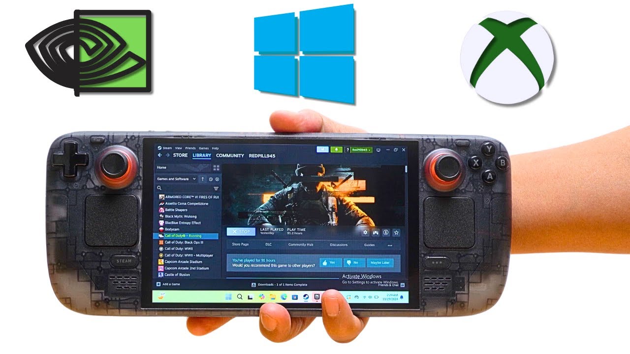Steam Deck with Geforce Now vs Windows  vs Xbox Cloud 