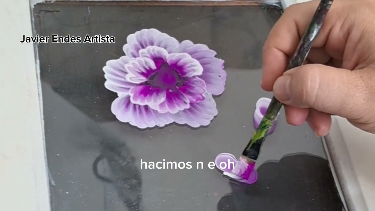 Tecnica PARA PINTAR FLORES faciles Con PINTURA ACRILICA. #art #onestroke