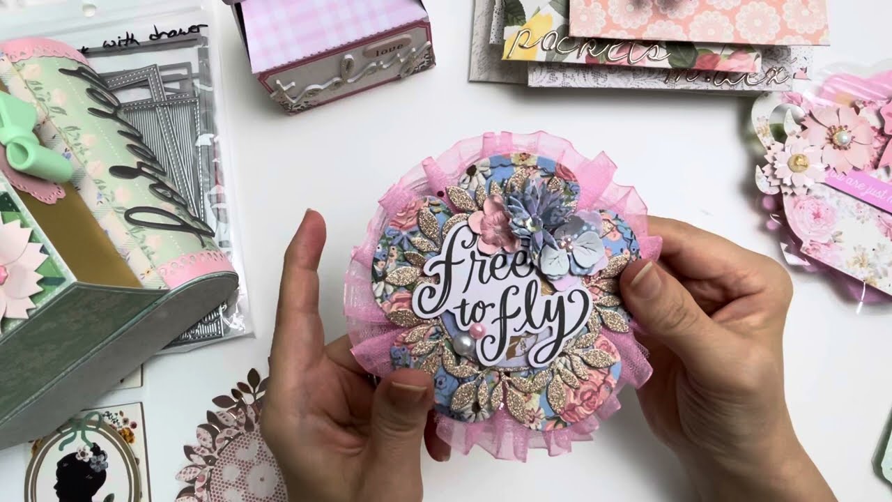 Stacked envelopes and books in Bridgerton theme - KSCRAFT project share