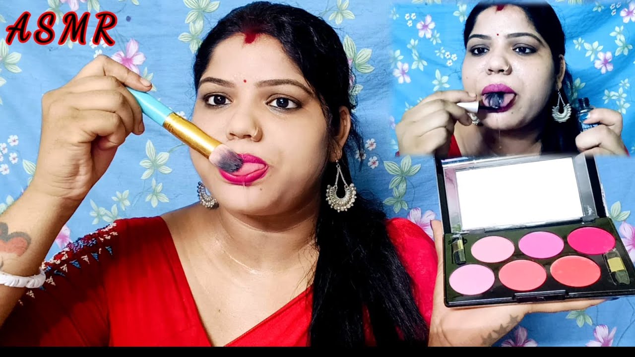 ASMR|| Spit Painting You with Makeup Brush (mouth sounds for your relaxation)😮‍💨