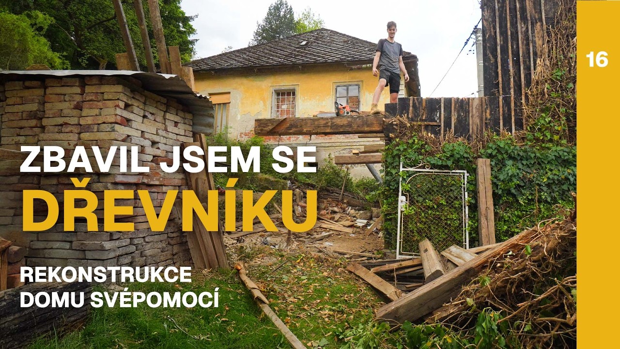 Přestavba starého dřevníku na posezení – část 2. 🏚️ Díl 16 | Rekonstrukce zahrady a domu svépomocí