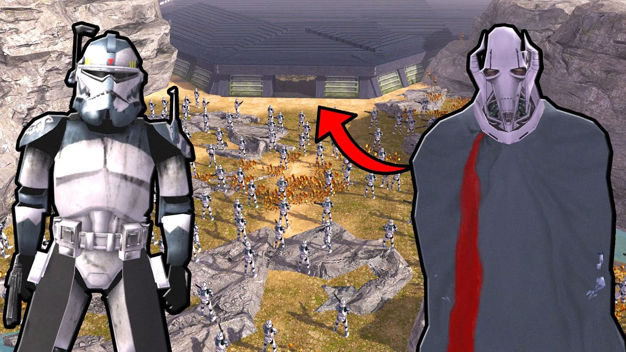 Commander Wolffe Surrounds GRIEVOUS' Bunker! - Men of War: Star Wars Mod Battle Simulator