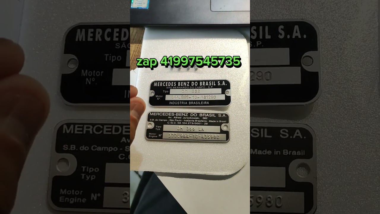 plaqueta motor Mercedes, fabricamos para todos os veículos- WHATSAPP:  41997545735