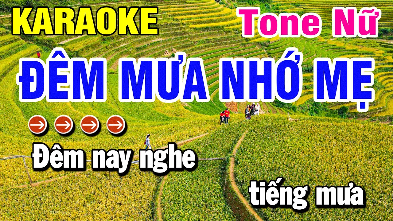 Karaoke Đêm Mưa Nhớ Mẹ Nhạc Sống Tone Nữ F#m | Huỳnh Lê