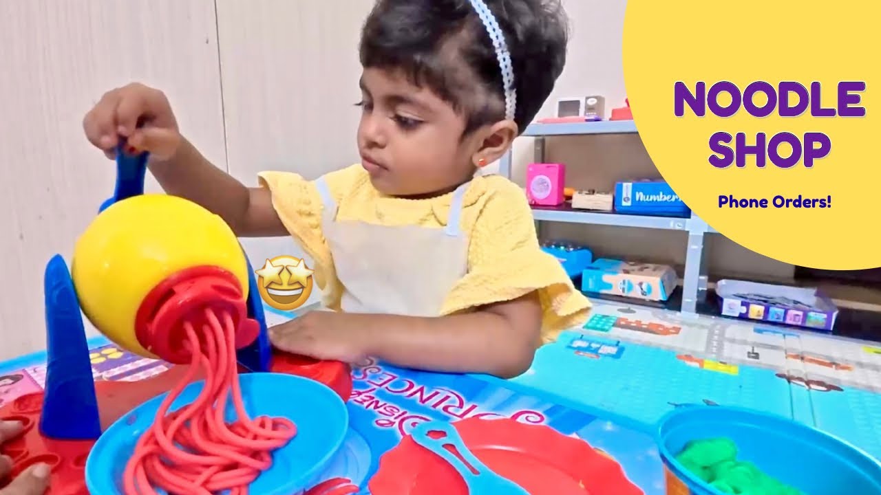 Noodle Shop Play with Colors | Pretend Cooking for Kids | Preschooler Learning