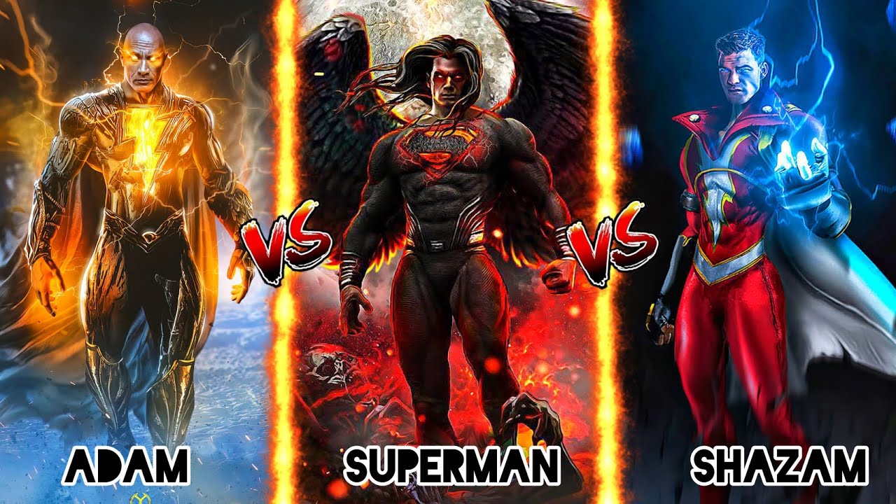 Superman vs Black adam vs Shazam // Shazam vs superman in comics // in hindi // aj verse 🤨