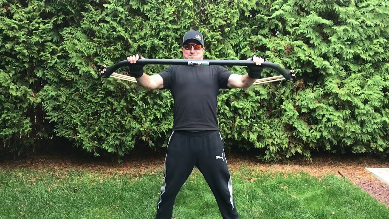 GORILLA BOW HEAVY RESISTANCE BANDS CHEST WORKOUT !
