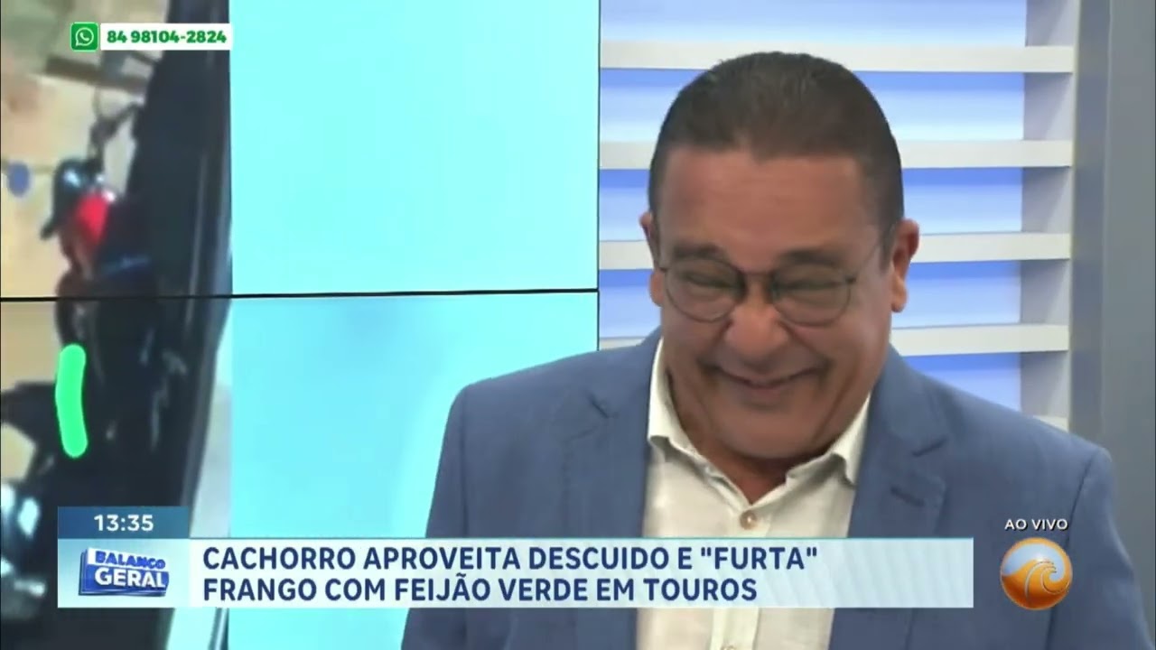 Cachorro aproveita descuido e furta frango em Touros