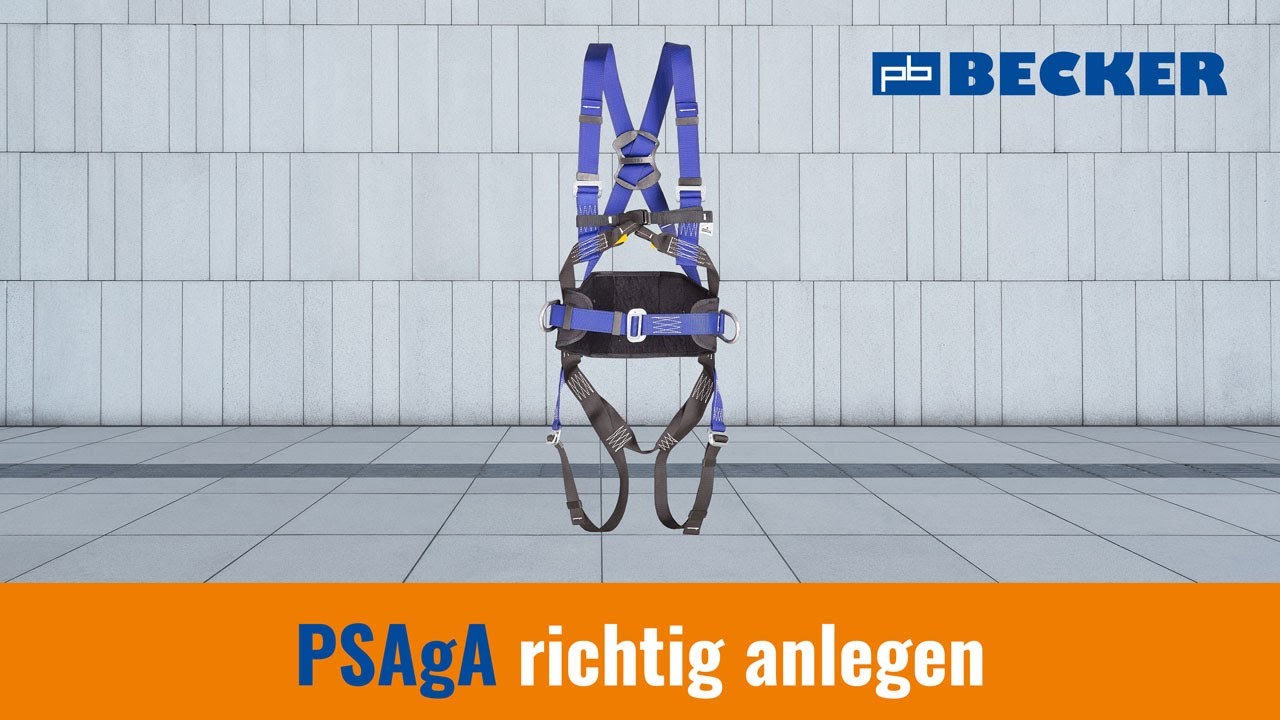 Persönliche Schutzausrüstung gegen Absturz (PSAgA) richtig anlegen für Hubarbeitsbühnen