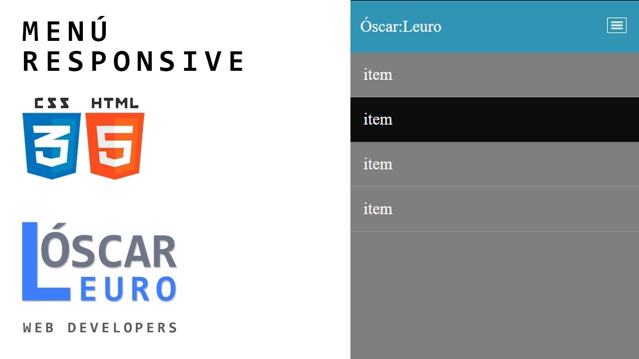 Menú Responsive solo con HTML5 Y CSS3