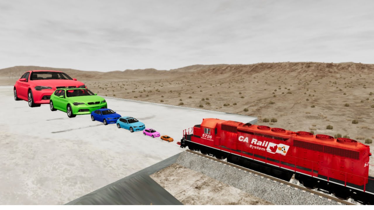 Small to Giant Cars vs Train Head-on– BeamNG.drive