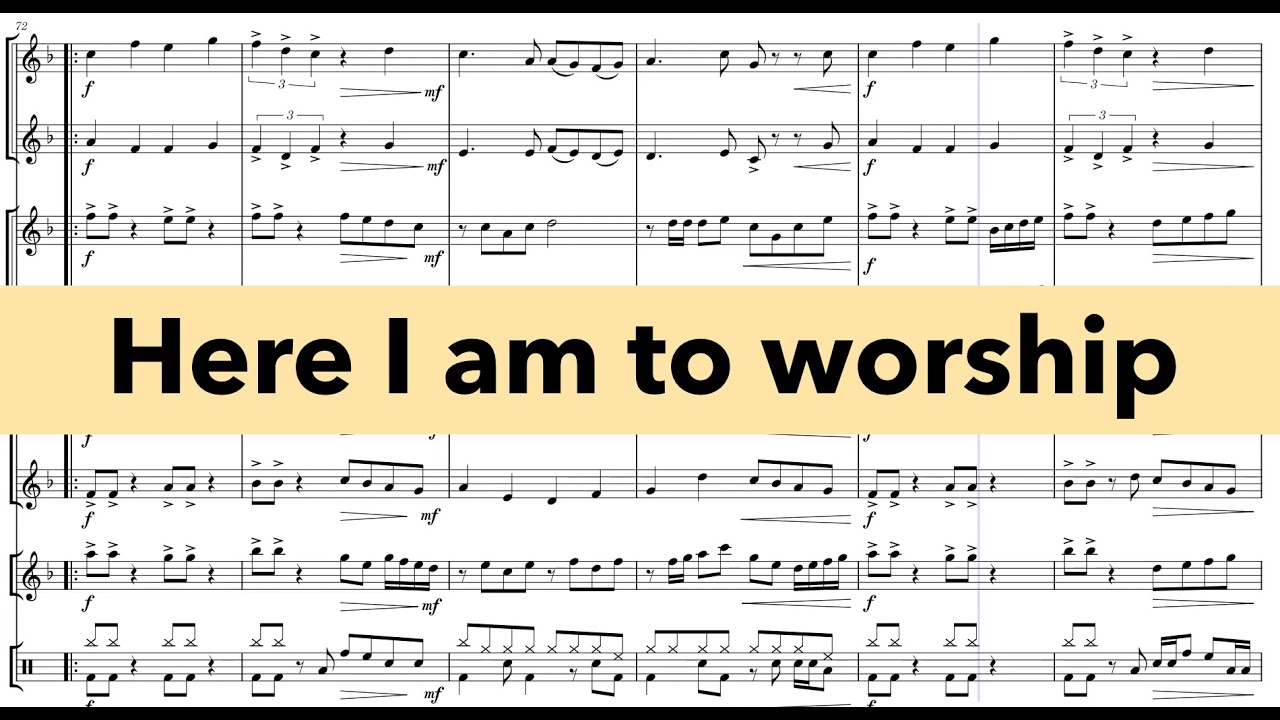 Here I am to worship | Brass Band Arrangement - Partitura fanfara