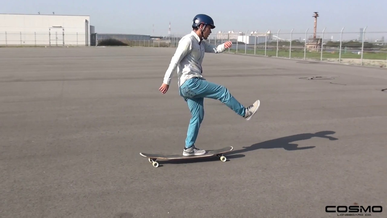 ロンスケ入門 乗り方 はじめ方 進み方 プッシュ トリックティップ 日本語（ロングスケートボード LSK8）