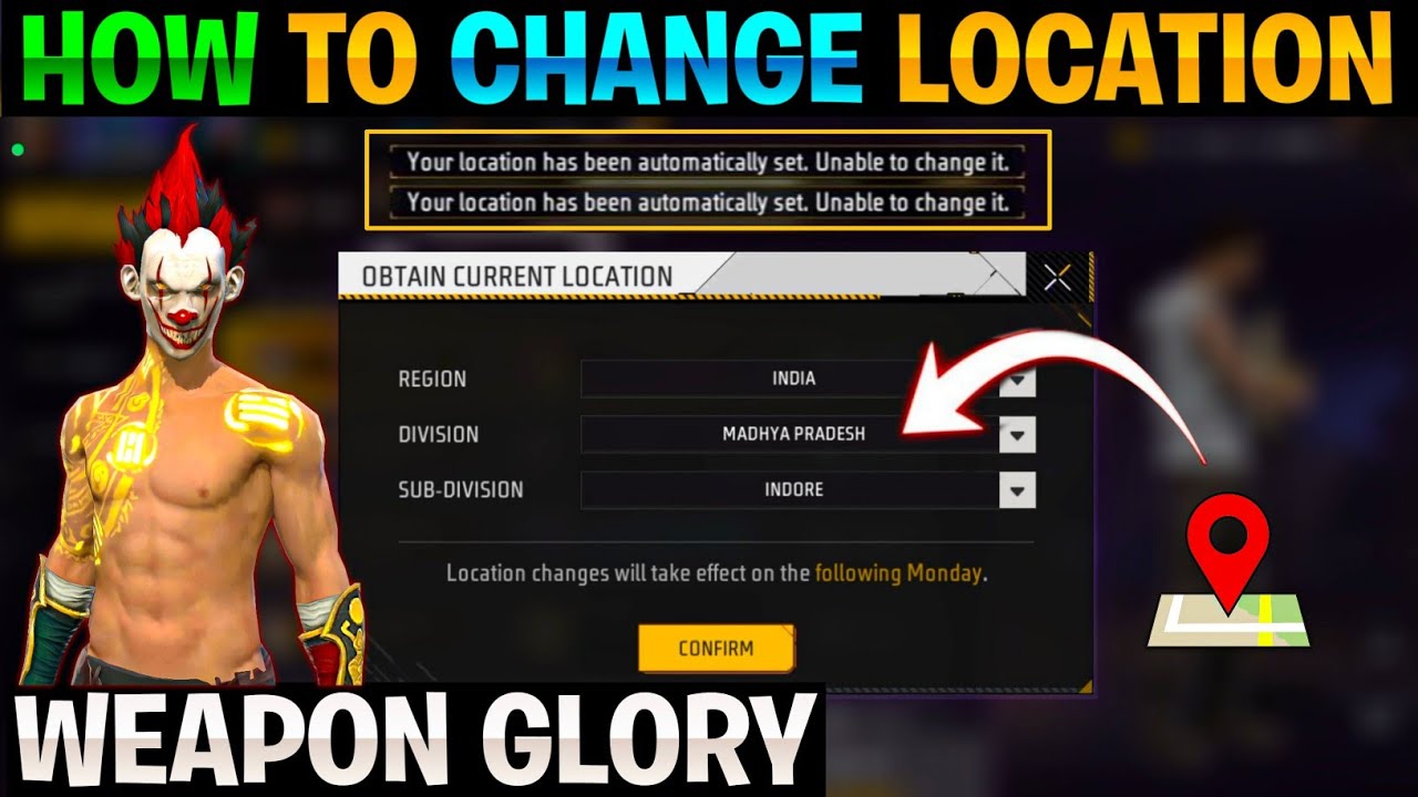 КАК СМЕНИТЬ МЕСТОПОЛОЖЕНИЕ В FREE FIRE WEAPON GLORY || СМЕНА МЕСТОПОЛОЖЕНИЯ В FREE FIRE WEAPON GLORY