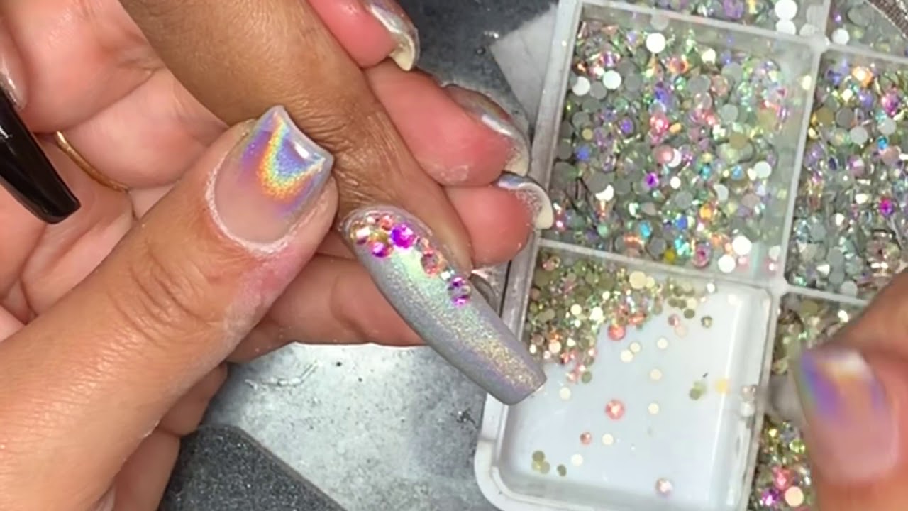 Black Coffin Bling Nails | Madam Glam Black Friday Sale