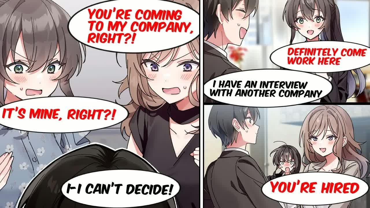 Manga Dub At a Job Interview, Two Beautiful Senpais from College Fought Over Me？! RomCom